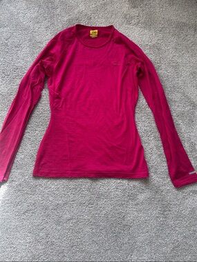 Icebreaker Long-Sleeve Performance Top - Pink 100% Wool